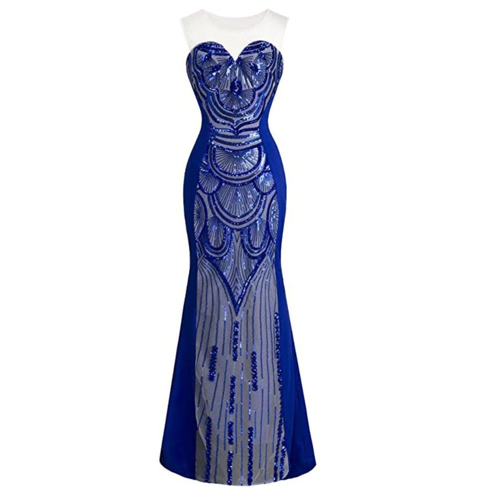 Mermaid 1920s Style Sequin Gown